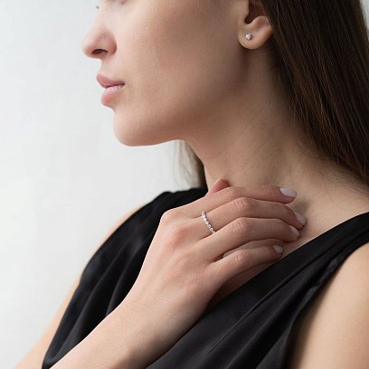 Золотое кольцо с бриллиантами кб0337ri №4