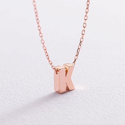 Колье с буквой "К" в красном золоте кол01256К №2