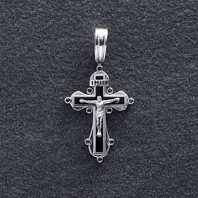 Срібний хрестик "Розп'яття. Спаси та Збережи" (емаль, куб. цирконій) 1022 Oniks Срібний хрестик "Розп'яття. Спаси та Збережи" (емаль, куб. цирконій) 1022