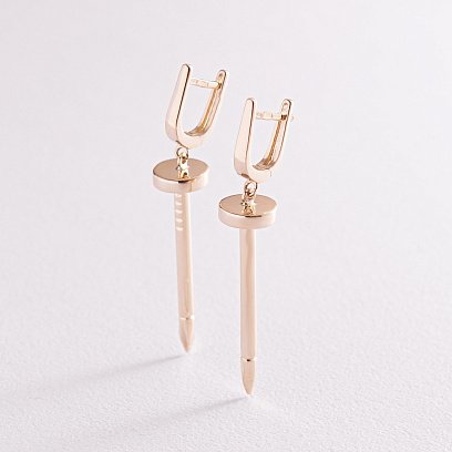 Серьги "Гвоздь" в желтом золоте с07870