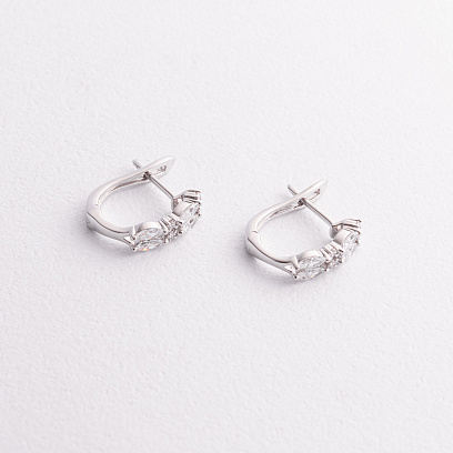 Золоті сережки з діамантами сб0618lg №2