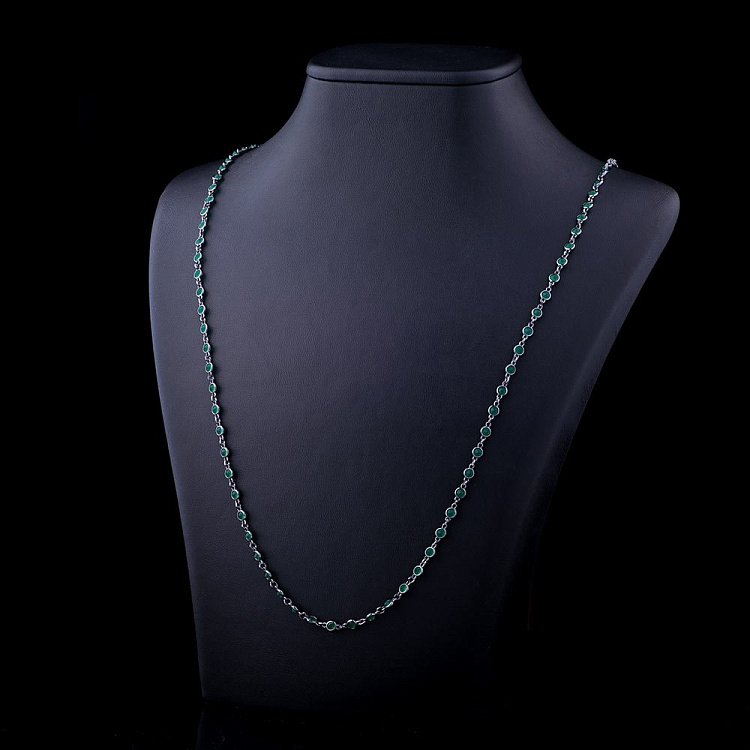 Серебряное колье с агатом 18493 от ювелирного магазина Оникс