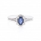 Золотое кольцо с синим сапфиром и бриллиантами C01299R от ювелирного магазина Оникс - 3