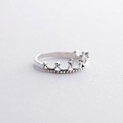 Серебряное кольцо "Корона" с фианитами 111707 от ювелирного магазина Оникс - 1