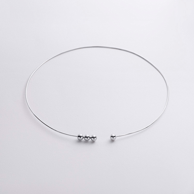 Кольє - чокер "Emilia" (біле золото) з кульками кол02616 від ювелірного магазину Онікс