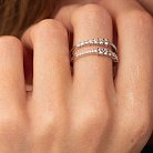 Двойное кольцо в белом золоте с бриллианты кб0466ca от ювелирного магазина Оникс - 3