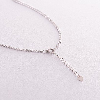 Срібне кольє "Конюшина" (полімер, фіаніти) 181232 №5