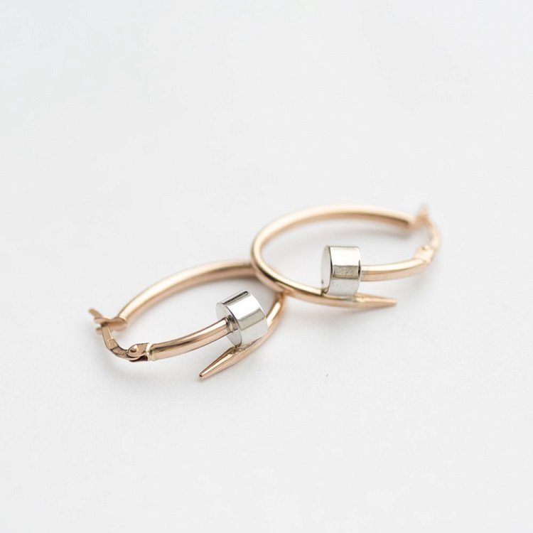 Золотые серьги "Гвоздики" с05658 от ювелирного магазина Оникс - 4