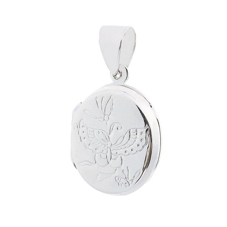Срібний кулон з метеликами для фотографії 132652 від ювелірного магазину Онікс
