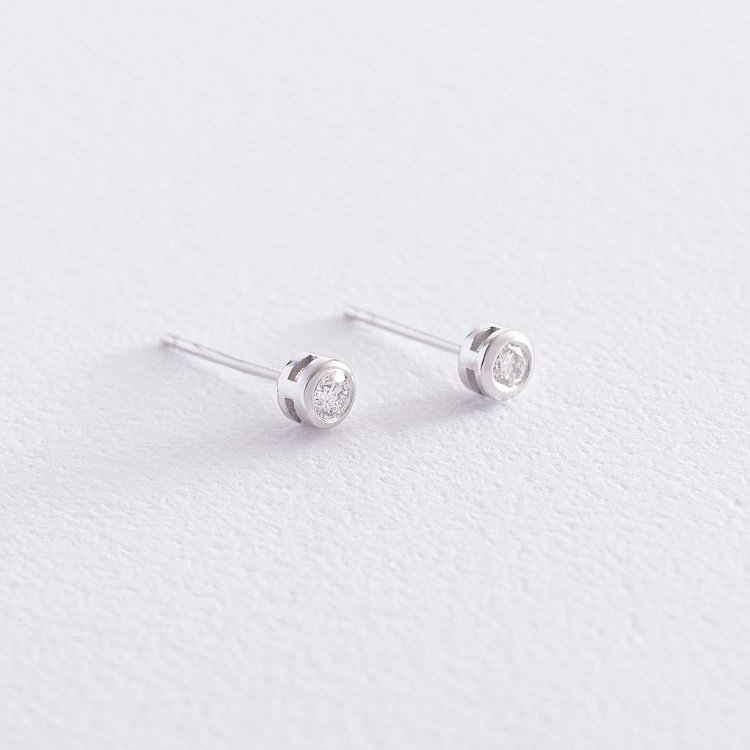 Золоті сережки - пусети з діамантами сб0353y від ювелірного магазину Онікс - 3