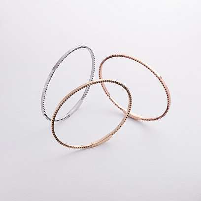 Жорсткий браслет "Kylie" у жовтому золоті б05543 №5