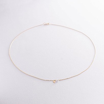 Кольє "Сердечка" в жовтому золоті (фіаніт) кол01821 №3