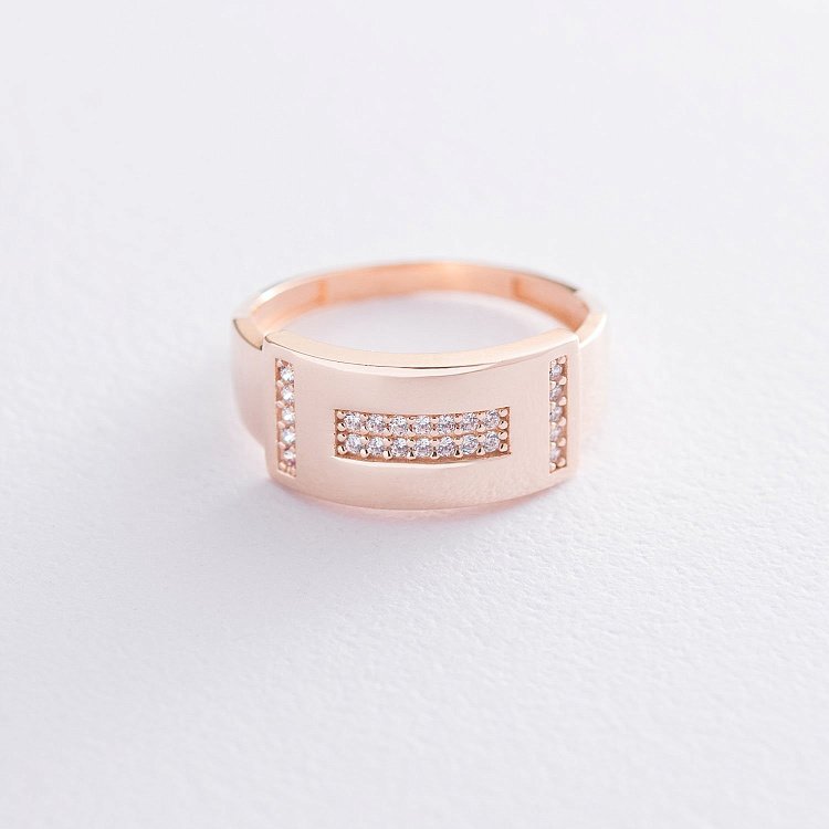 Золотое кольцо (фианиты) к06521 от ювелирного магазина Оникс