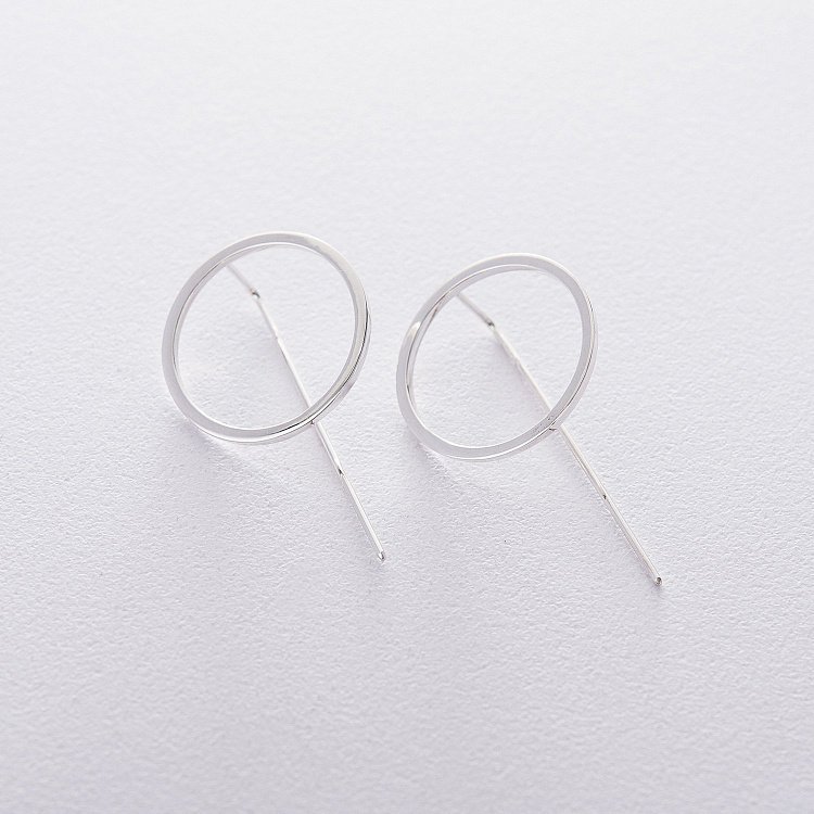 Серебряные серьги "Геометрия" 122552 от ювелирного магазина Оникс - 6