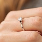 Помолвочное серебряное кольцо с фианитом 1106/1р-CZ от ювелирного магазина Оникс - 3