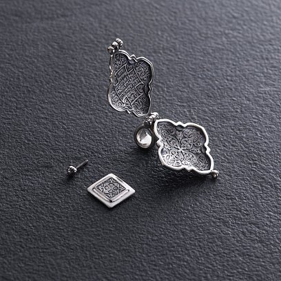 Серебряный мощевик "Господь Вседержитель. Казанская икона Божией Матери" с чернением 132475 №3