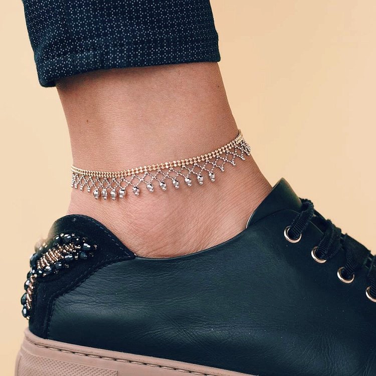 Золотий браслет на ногу б01721 від ювелірного магазину Онікс - 9