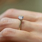 Помолвочное золотое кольцо с фианитом к07640 от ювелирного магазина Оникс - 5