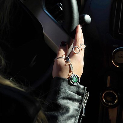 Срібний брелок для машини "Skoda" 9017.1 №2