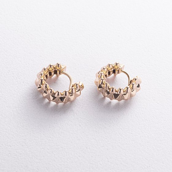 Сережки - кільця "Тереза" у жовтому золоті mini с09744 №3