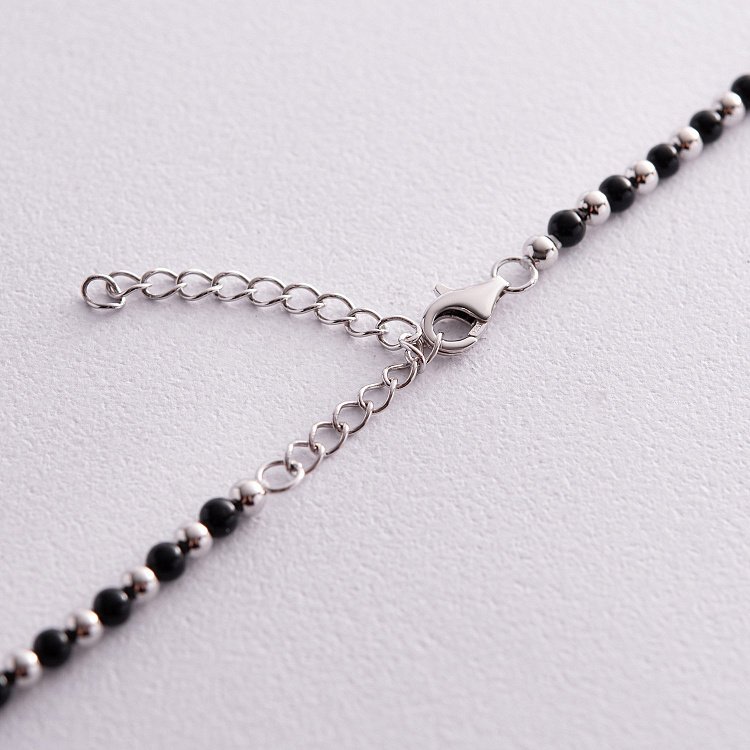 Серебряное колье "Герб Украины - Тризуб" с ониксом 1050 от ювелирного магазина Оникс - 7