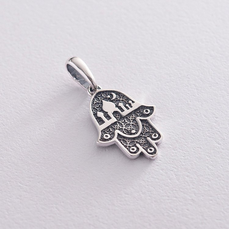 Серебряная подвеска "Хамса" 132189 от ювелирного магазина Оникс