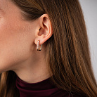 Сережки "Isabel" з фіанітами (червоне золото) с09525 от ювелирного магазина Оникс - 1