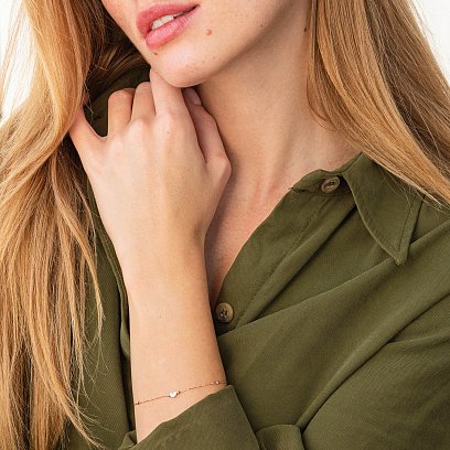 Браслет "Сердечко" у червоному золоті б05093 №4