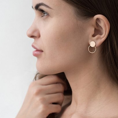 Золоті сережки-пусети "Кружечки" с06683