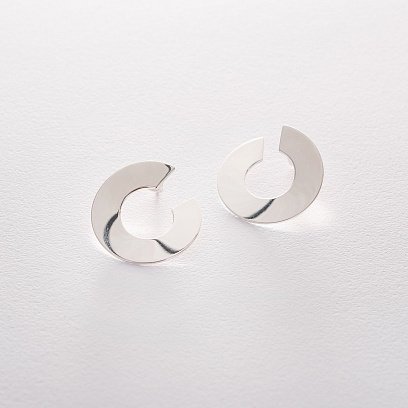 Серебряные серьги-пусеты "Глянец" 122510с №4