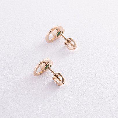 Сережки - пусети "Ейпріл" з оніксом (жовте золото) с08468 №3