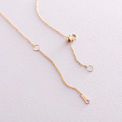 Золотое колье "Сердечко" с бриллиантами и сапфирами колб0092ca №5