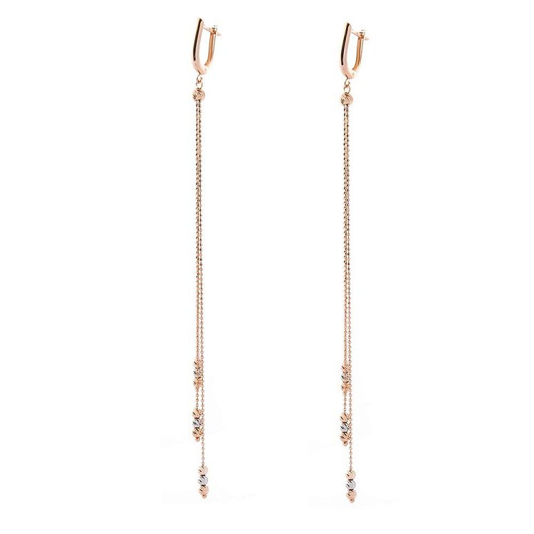 Золотые серьги с шарами с05605 от ювелирного магазина Оникс - 1