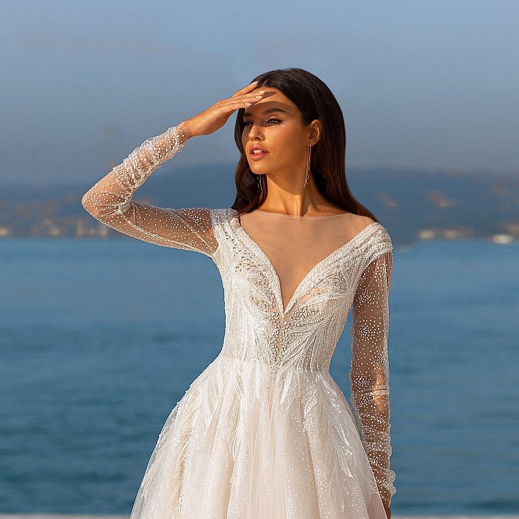 Висячі сережки "Міллі" в білому золоті с07381 від ювелірного магазину Онікс - 3