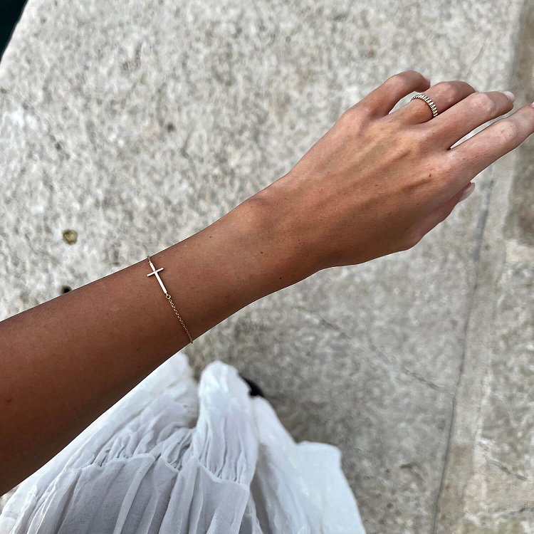 Браслет "Хрестик" у жовтому золоті з2081ж від ювелірного магазину Онікс - 14