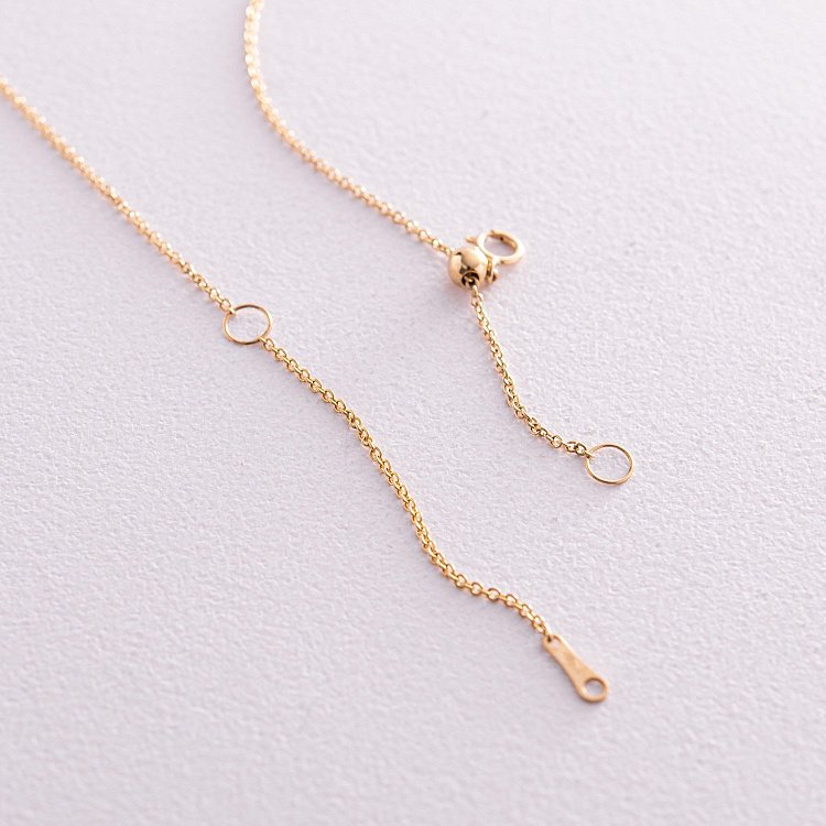 Золотое колье "Сердечко" с бриллиантами и сапфирами колб0092ca от ювелирного магазина Оникс - 4