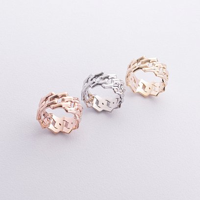 Широка золота каблучка "Catalina" к08185 №6