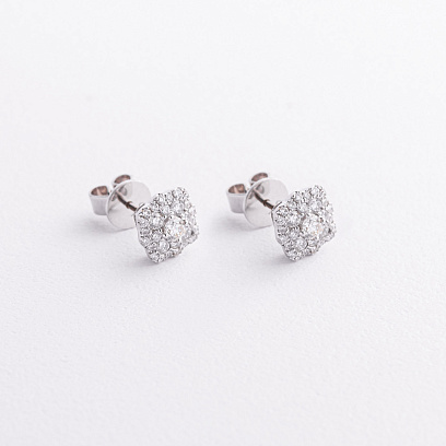 Золоті сережки - пусети з діамантами сб0680mi №2