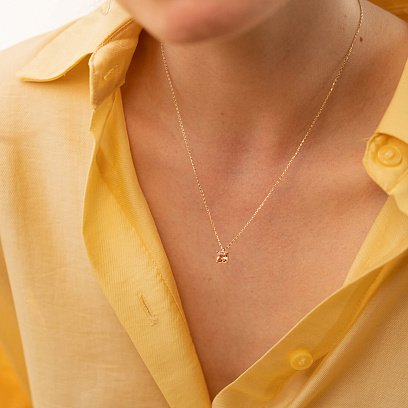 Золотое колье "Альма" (оранжевый фианит) кол02366 №4