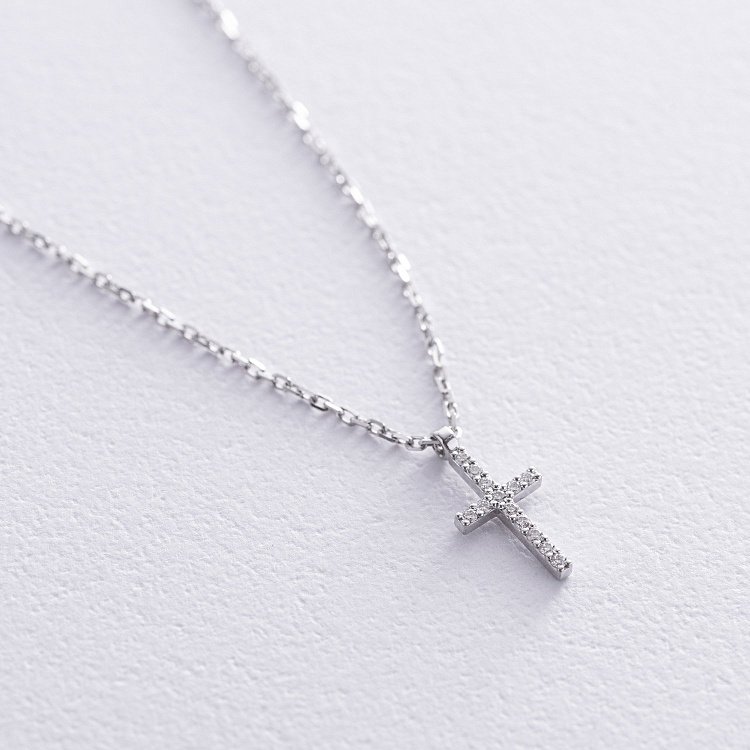 Золотое колье "Крестик" с бриллиантами 738341121 от ювелирного магазина Оникс - 2