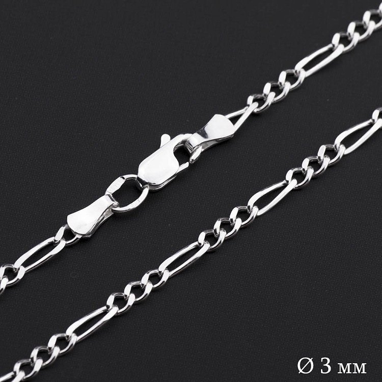 Серебряная цепочка плетение Фигаро 3+1 Б010913 Серебряная цепочка плетение Фигаро 3+1 Б010913 от ювелирного магазина Оникс