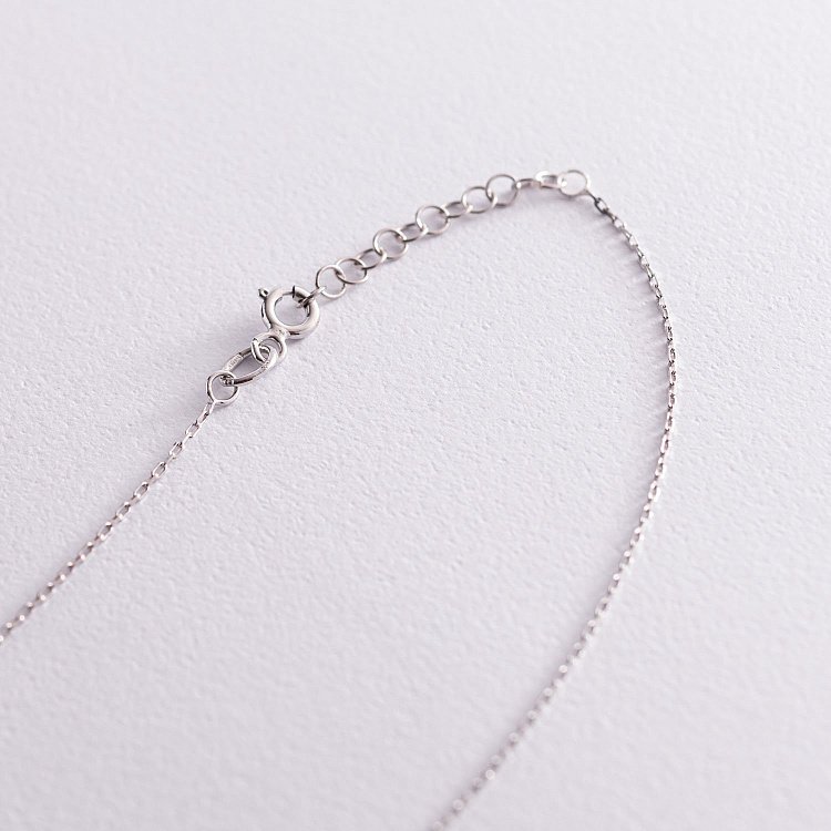 Серебряное колье с одним фианитом 181141 от ювелирного магазина Оникс - 3