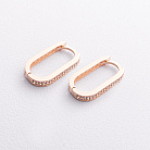 Золоті сережки з фіанітами с09644 от ювелирного магазина Оникс - 1