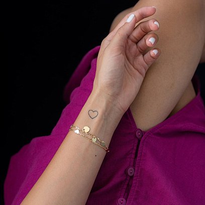 Браслет "Сердечки" в жовтому золоті б04501 №6