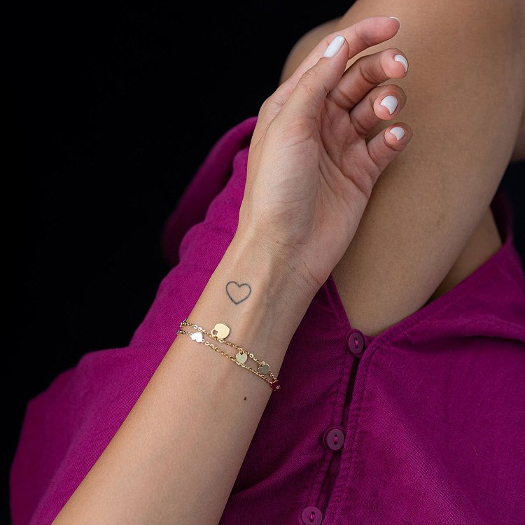 Браслет "Сердечки" в жовтому золоті б04501 від ювелірного магазину Онікс - 5