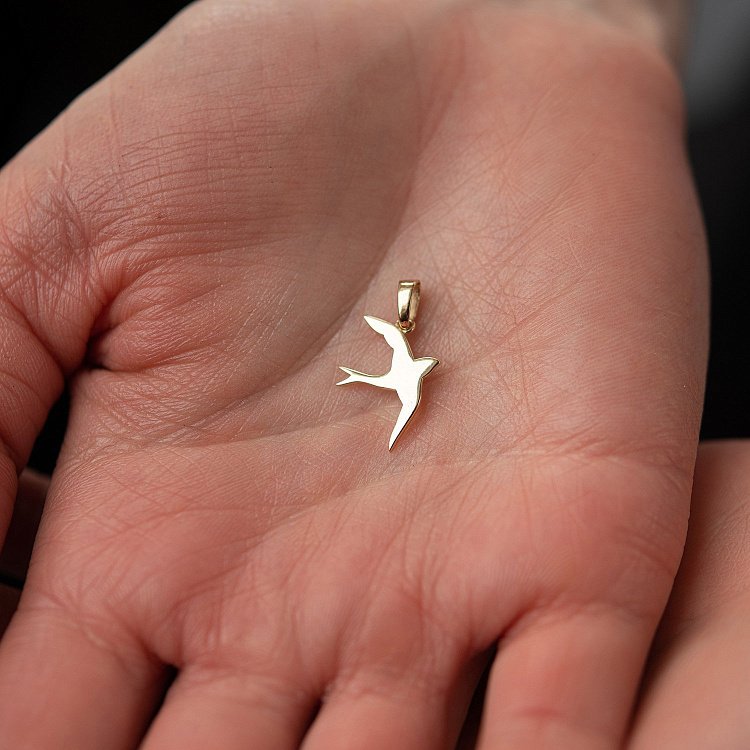 Золотий кулон "Ластівка" п03296 від ювелірного магазину Онікс - 3