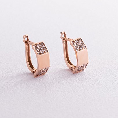 Золоті сережки з фіанітами с05824