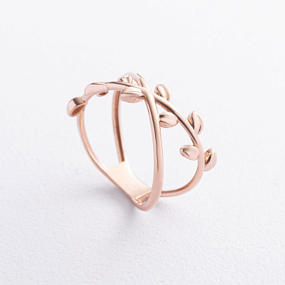 Каблучка "Гілочка" у червоному золоті к08474