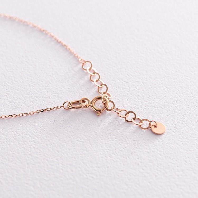 Золотое колье с буквой "М" (фианиты) кол01255М от ювелирного магазина Оникс - 6