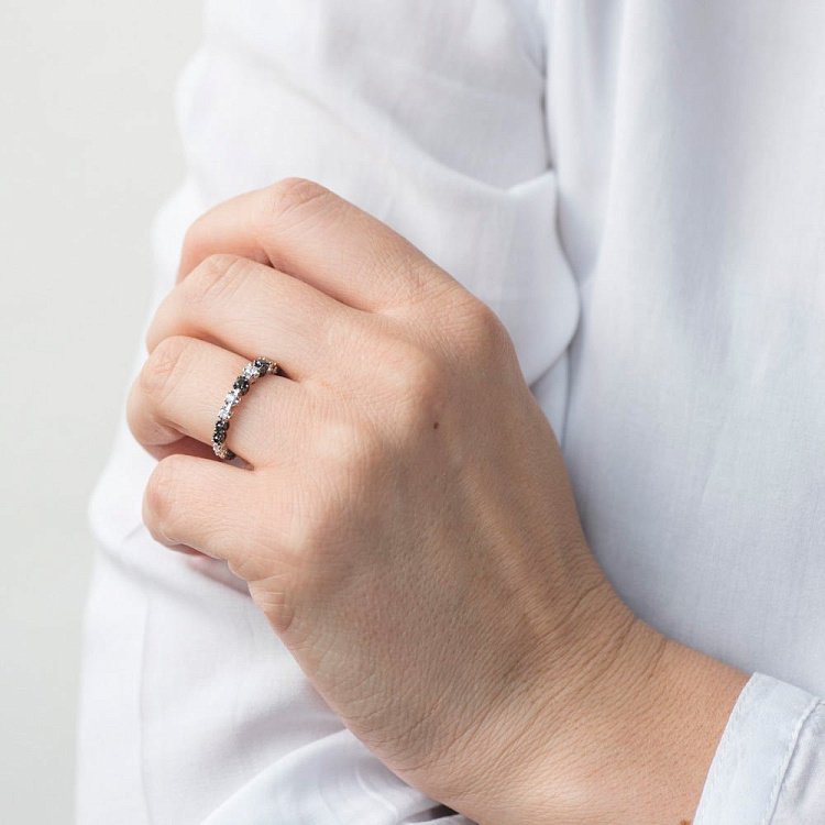 Золотое кольцо с бриллиантами кб0120aj от ювелирного магазина Оникс - 1